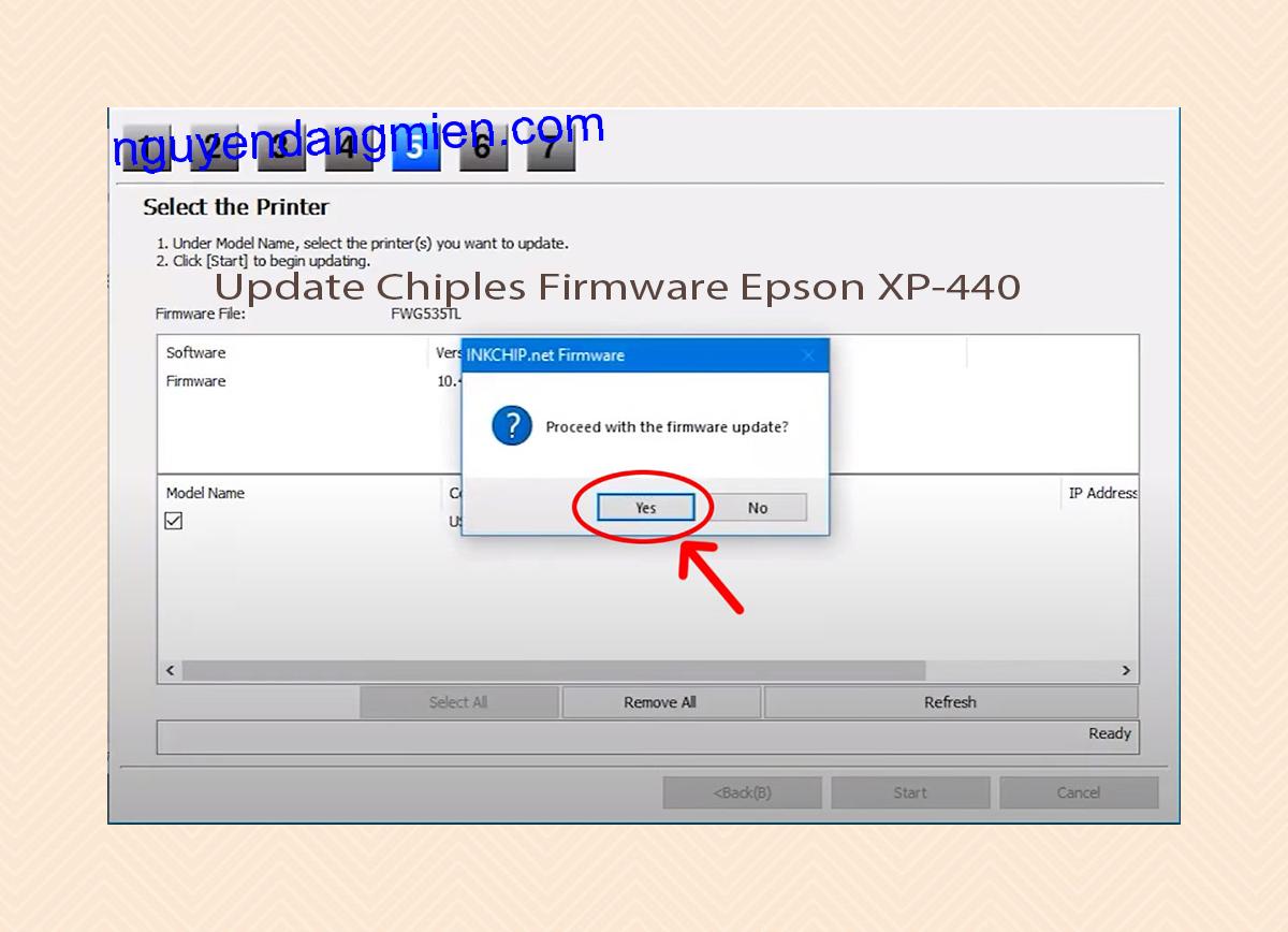 Update Chipless Firmware Epson XP-440 8