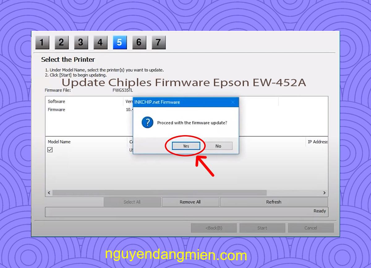 Update Chipless Firmware Epson EW-452A 8