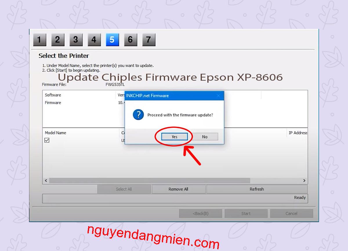 Update Chipless Firmware Epson XP-8606 8