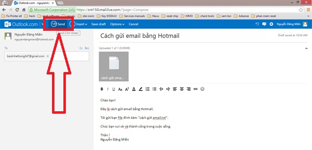 cach gui email bang outlook buoc 5