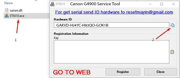 Phần mềm Reset Canon G4900