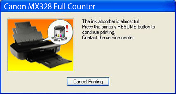 Reset Canon MX328 bị tràn bộ nhớ